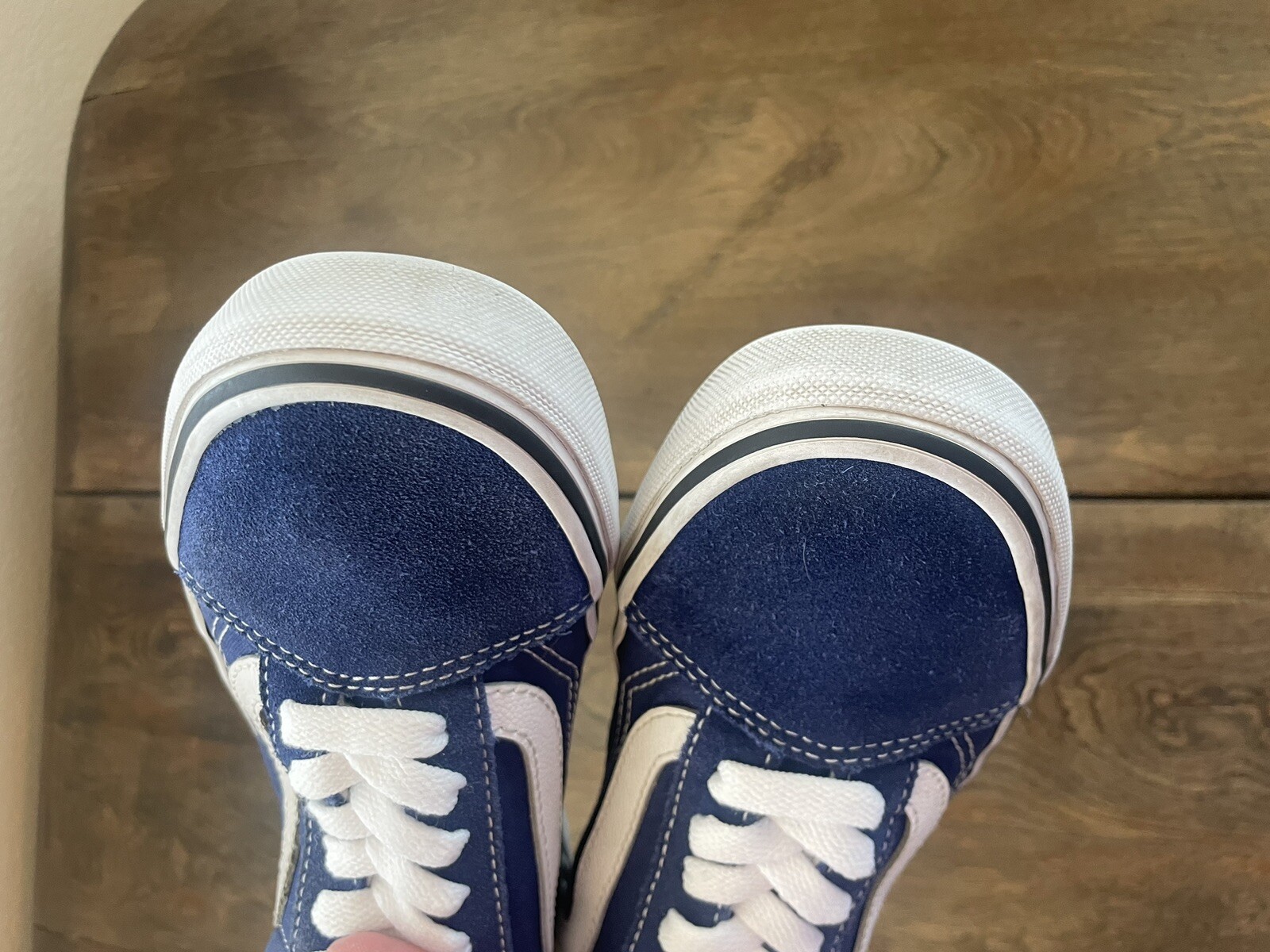 VANS Old Skool Suede Low Top Shoes Sneakers Blue White Women’s Size 5 Men 3.5