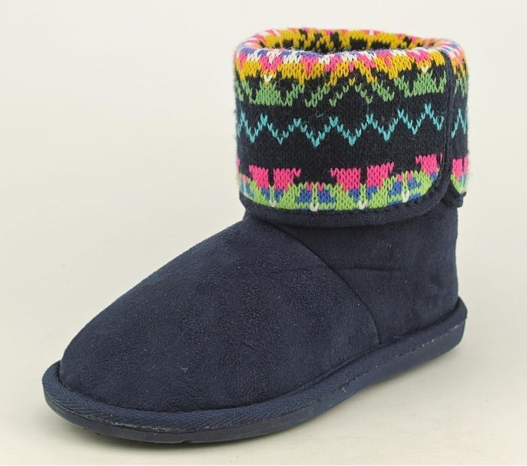 AMERICAN RAG BUNNY Slippers Booties Blue Cushioned Lined Fold Down Womens Size 5