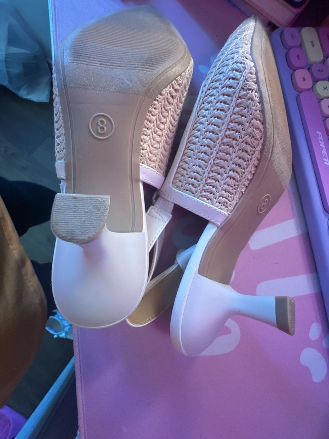 A New Day Milan Raffia Slingback Kitten Heels