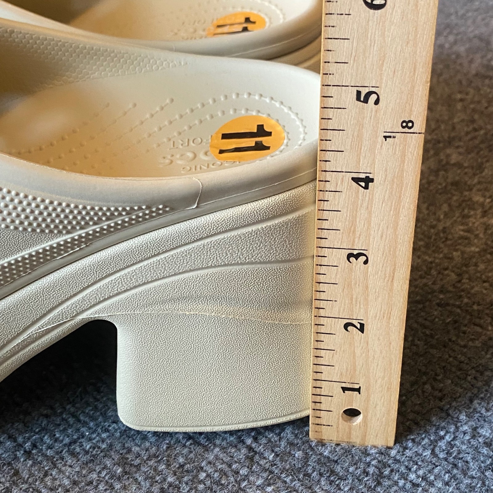 Crocs Siren Clog Womens 11 Platform Slide Heeled Clog Sand Beige Chunky Comfort