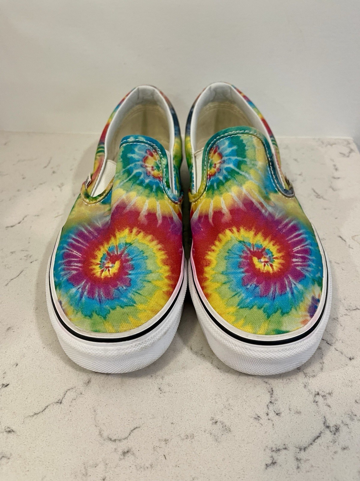VANS Tie Dye «Rainbow Spirals» Slip On Sneakers~Men’s 6/ Women’s 7.5