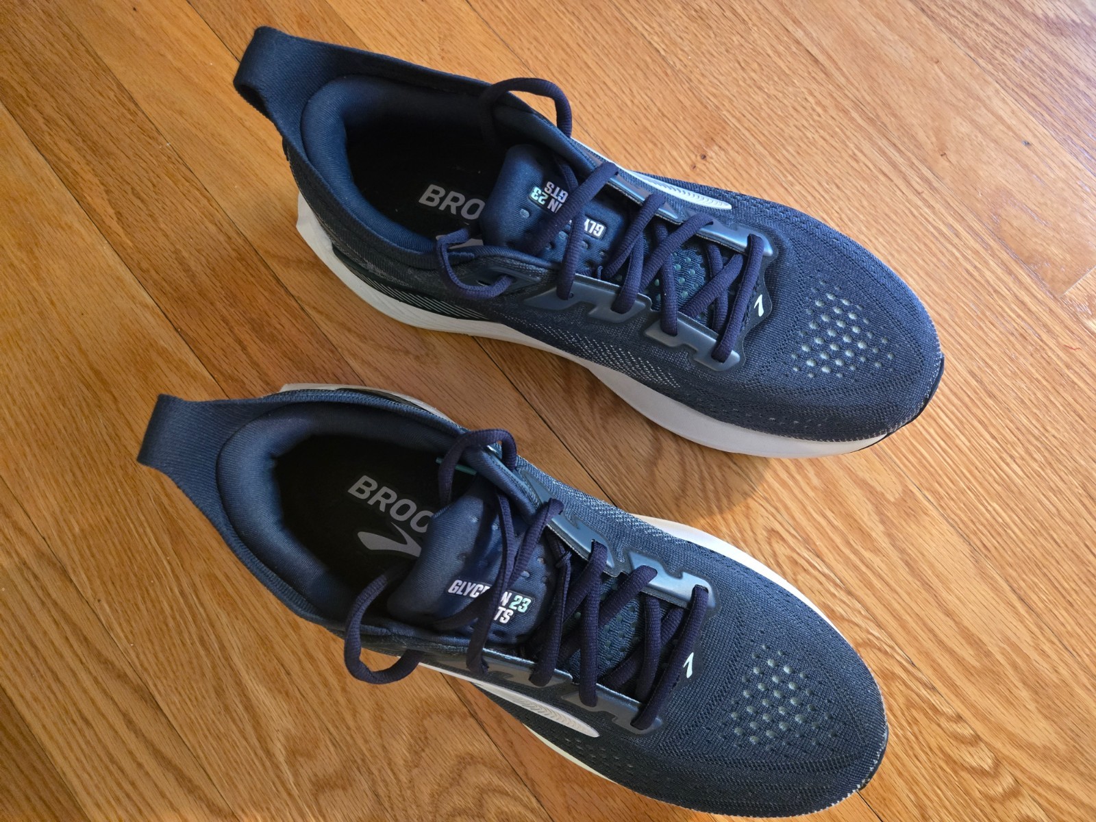 Brooks Glycerin 23 GTS Women’s Running Shoes Blue/White/Green Lace-Up Wide