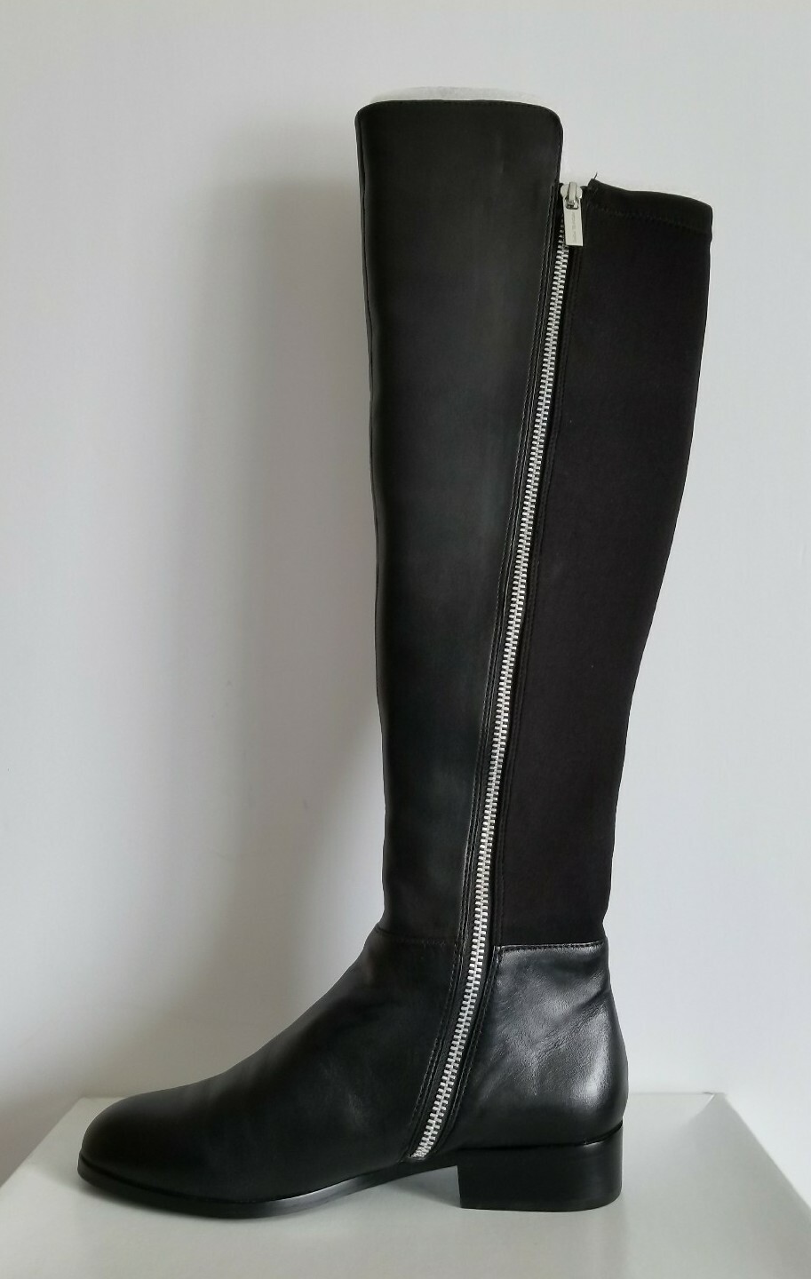 MICHAEL KORS BROMLEY 50/50 SILVER LOGO ZIPPER BOOTS 6.5 7.5 8 9.5 I LOVE SHOES