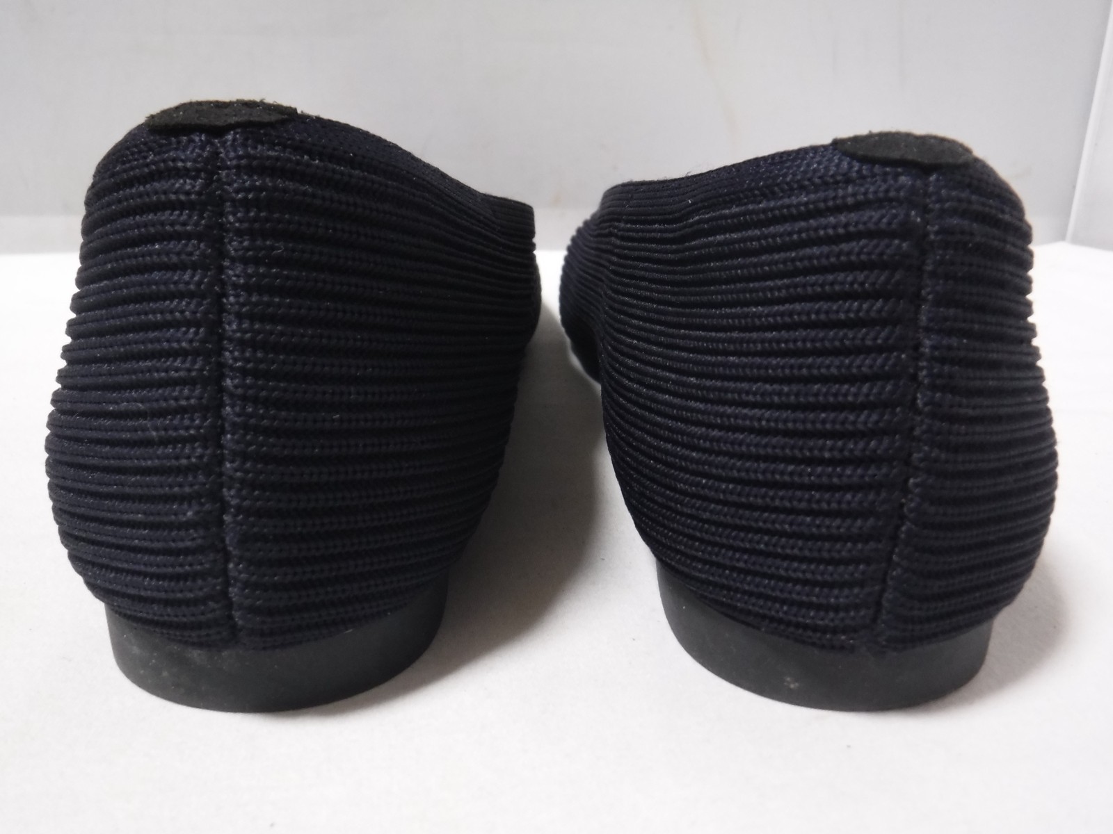 Women’s VIVAIA Margot Navy Blue V-Cut Ribbed Knit Square Toe Ballet Flats 38 7