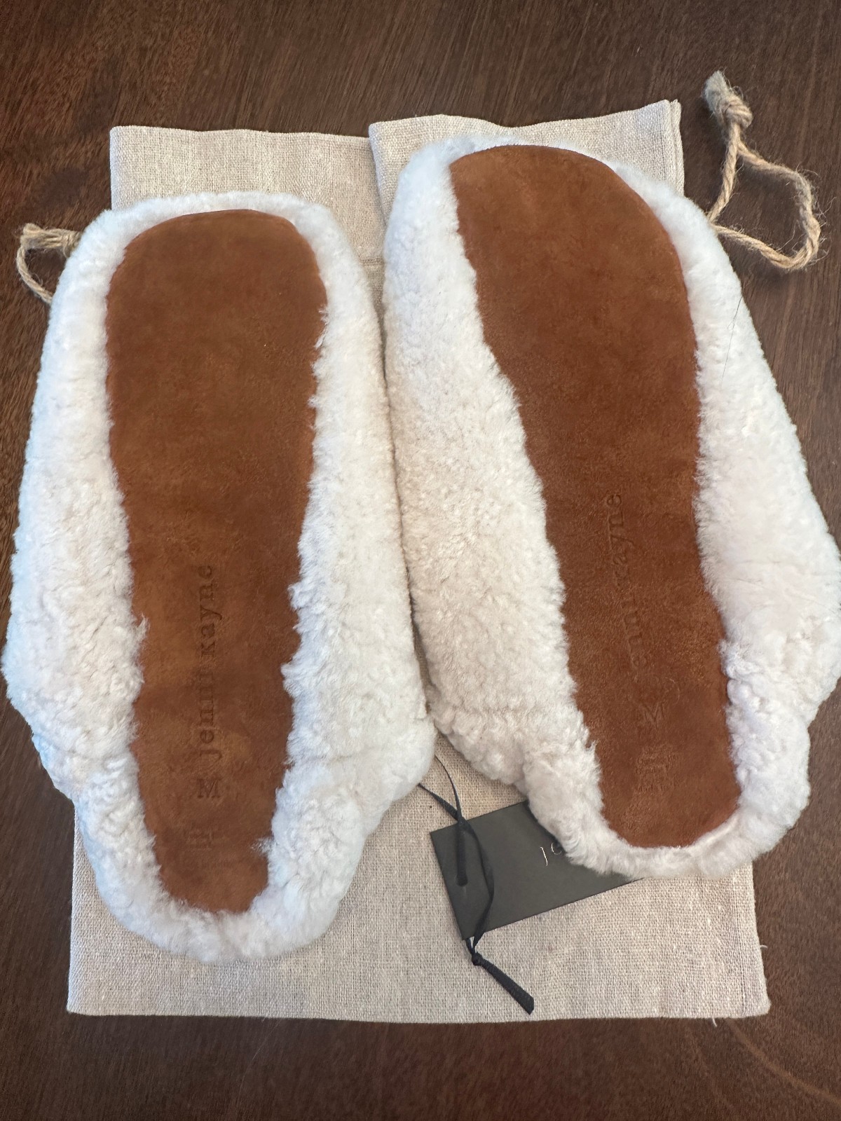 Jenni Kayne Moroccan Shearling Slipper Ivory Women’s Size Medium