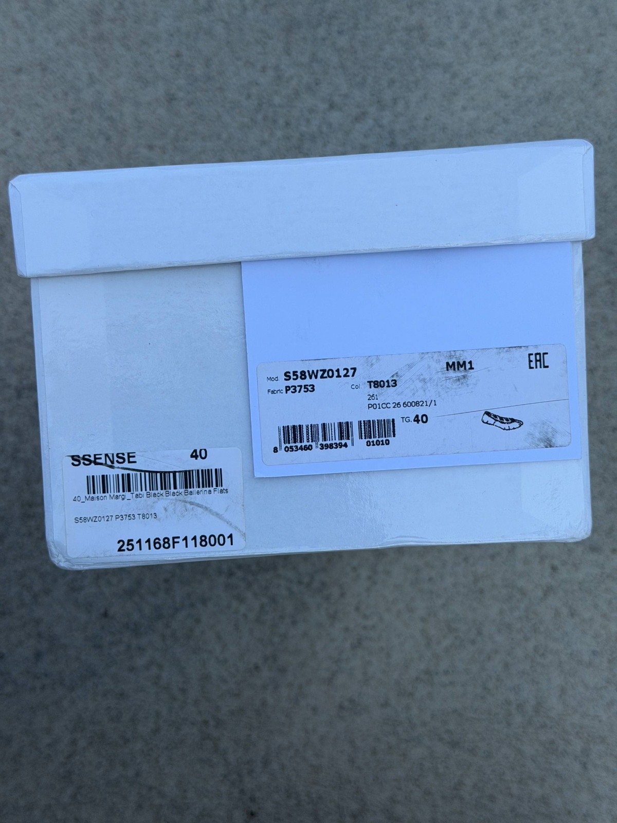 Maison Margiela Tabi Ballerina Flats Black Leather Size 40 EU Authentic