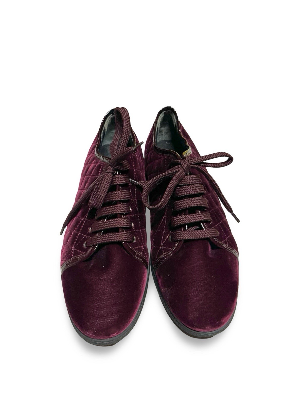 AQUATALIA Glenda Velvet Oxfords Womens 8.5 Burgundy Soft Quilted Lace Up Flats
