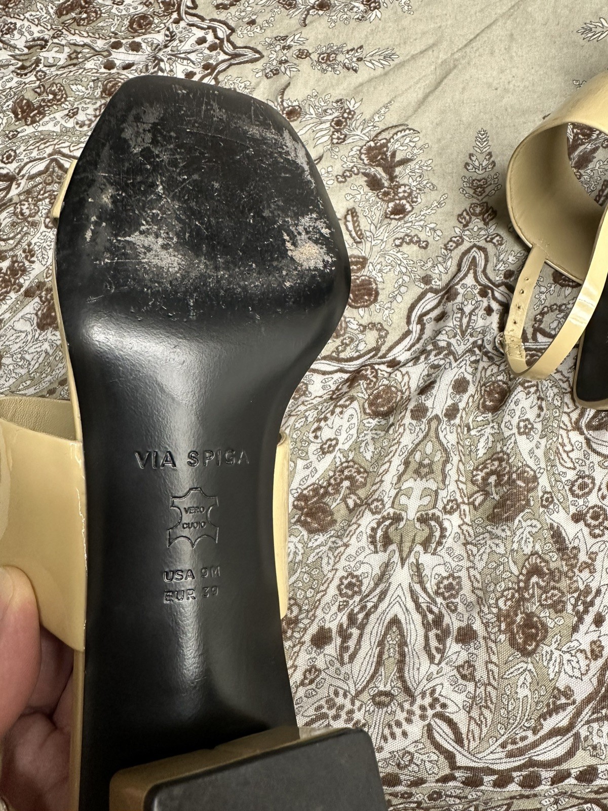 Via Spiga Women Leather Slingback Heeled Sandals Size US 9 M EU 39
