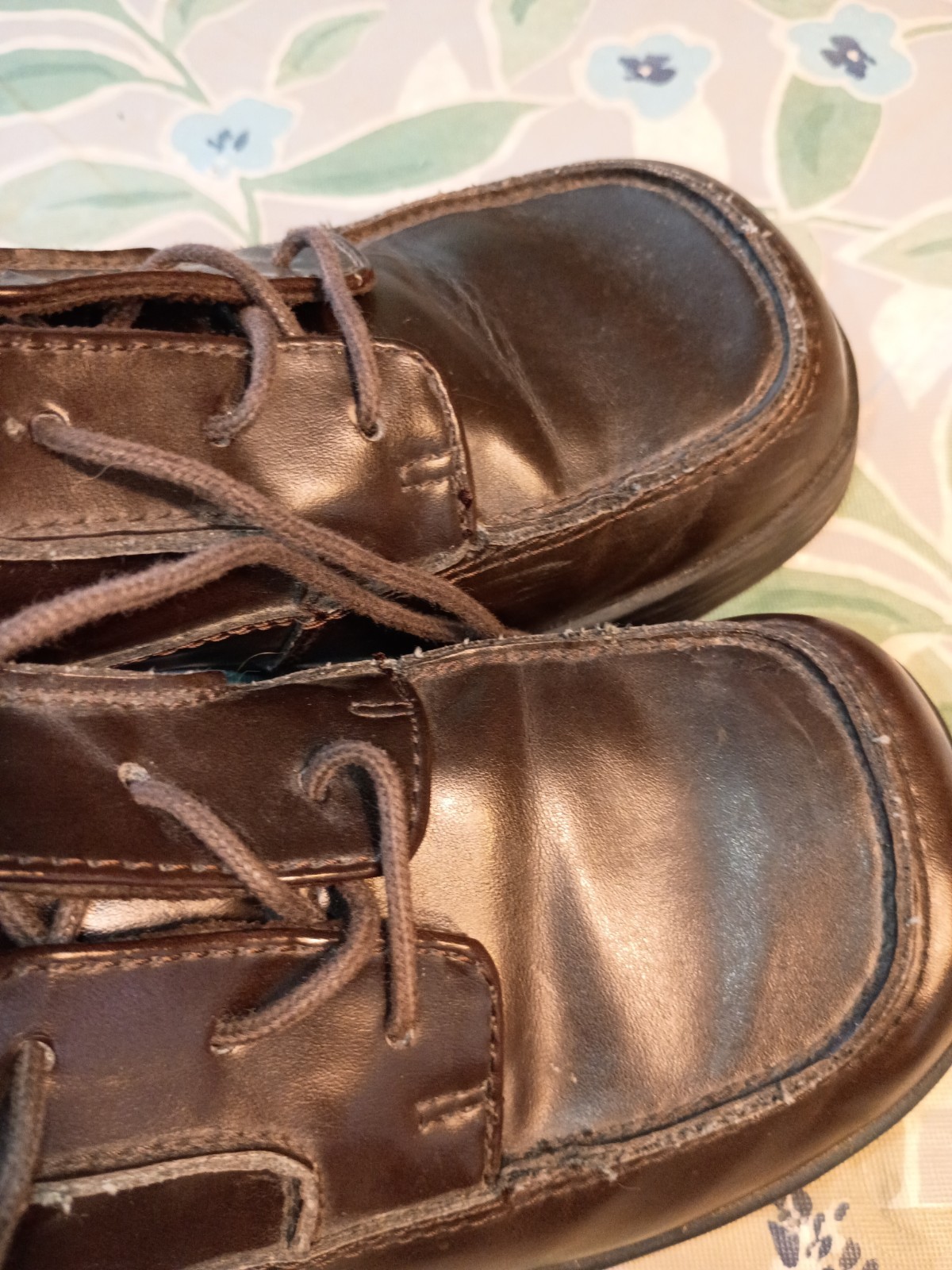 Vintage Y2K MUDD Brown Platform Oxford Shoes Chunky Heel 6.5 M