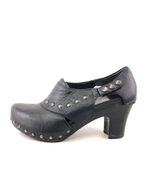 Dansko Ryder Black Full-Grain Leather Studded Clogs EUR 40 Womens Size 9.5-10