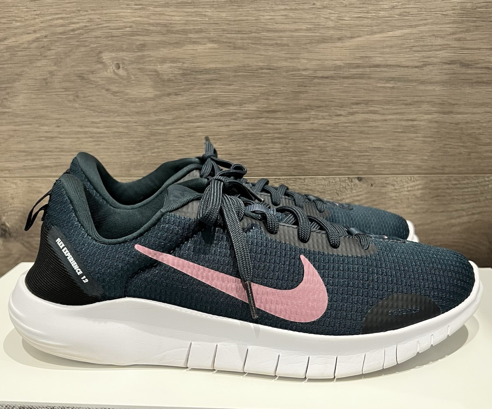 Nike Womens Flex Experience 12 Blue Running Shoes Lace Up Size 9 (DV0746-401)