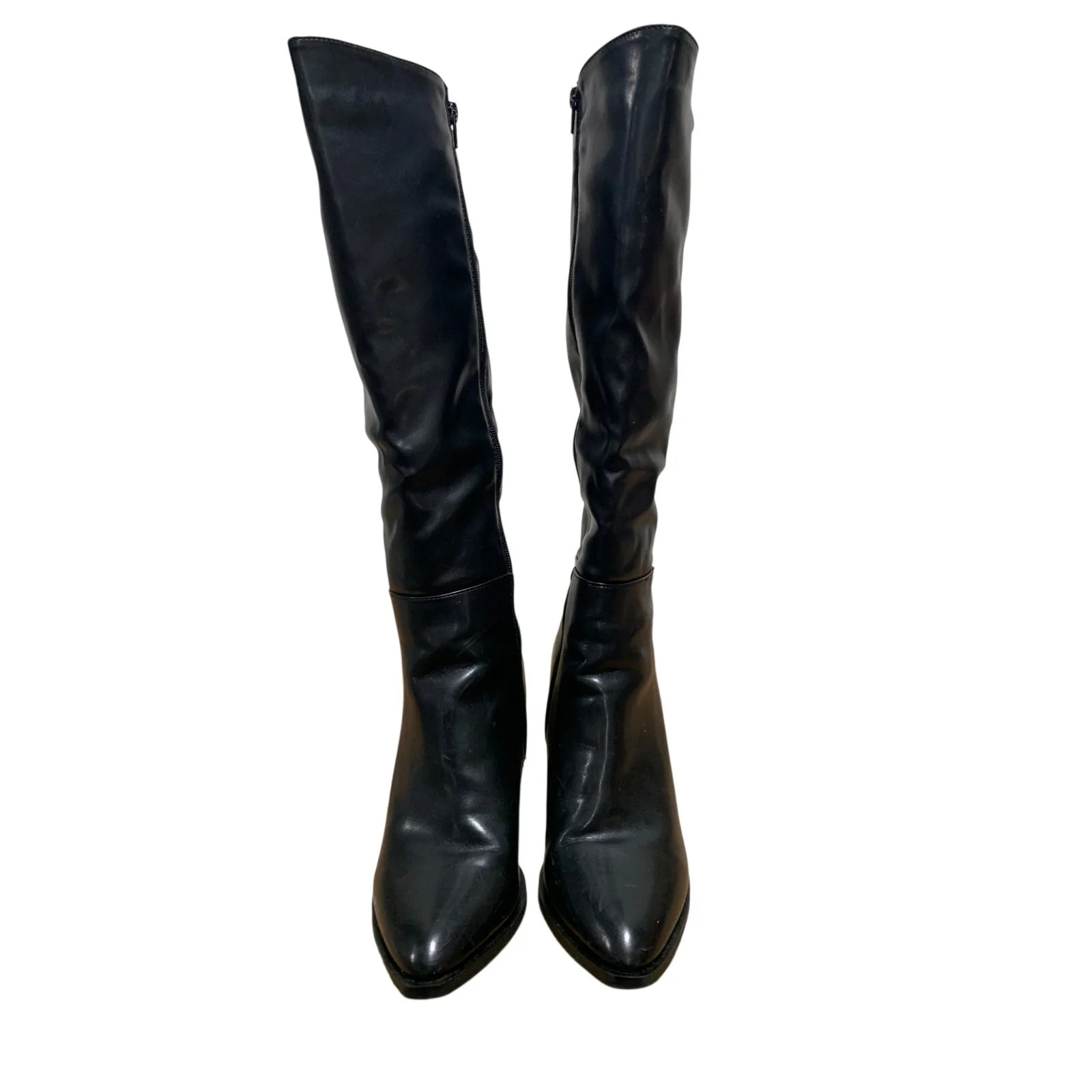 Vepose Womens Size 9 Black 3.5″ Heel Knee High Boots Closed Pointed Toe Shoes
