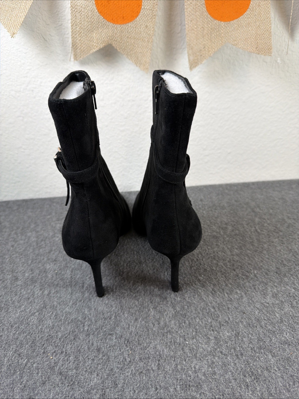 Steve Madden Layan Ankle Boot Women’s Black Suede Size 11M Pointed Toe Bootie