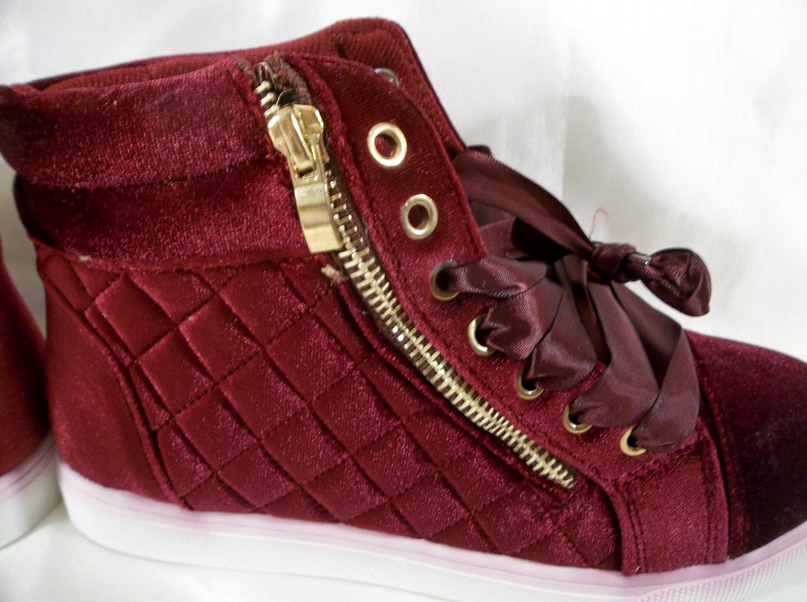 Soho Girls Bedford-1 Wine Velvet High Top Shoes – Women’s US Size 7