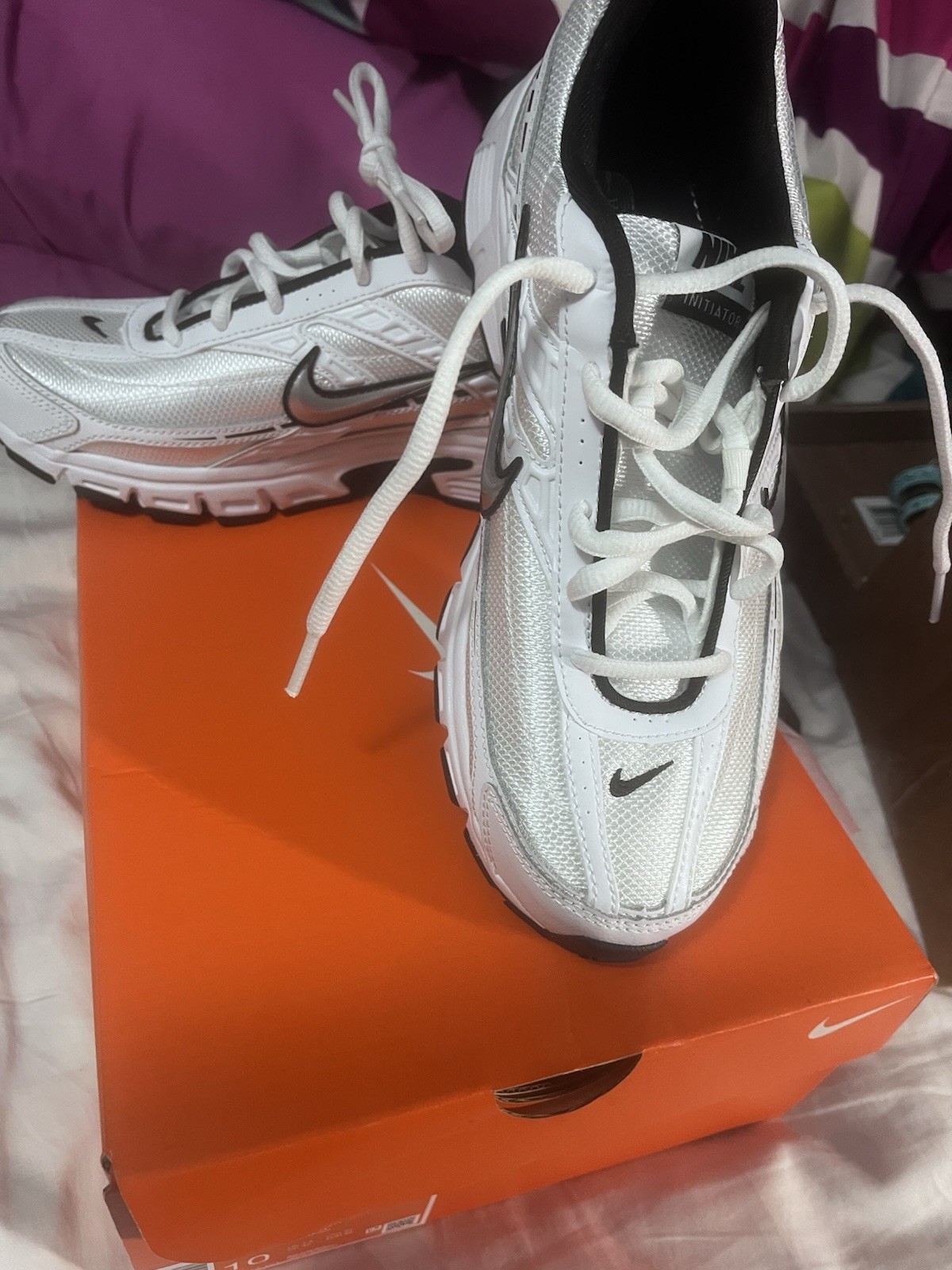 Nike Initiator Women’s Low Top Mesh Sneakers White/Black Silver FQ6873-101