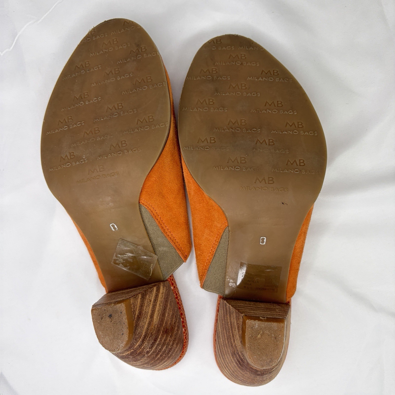 Silvana Diez Orange Suede Slip On Sandals Size 9 US/40 EU, summer, spring, fall