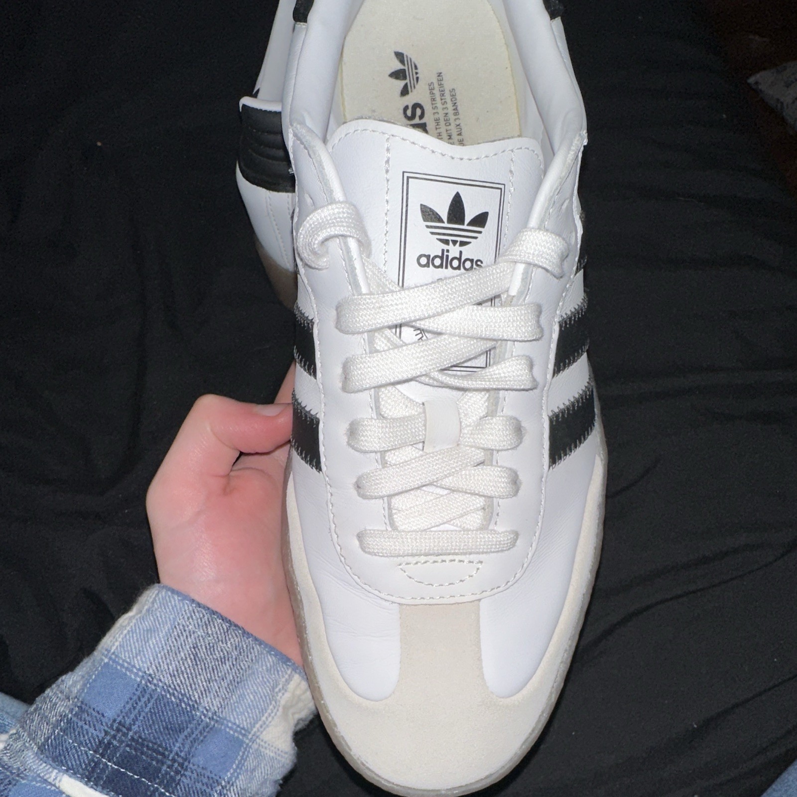 adidas Samba Women’s Low Top Lace-Up Sneakers White/Black Gum Rubber Sole