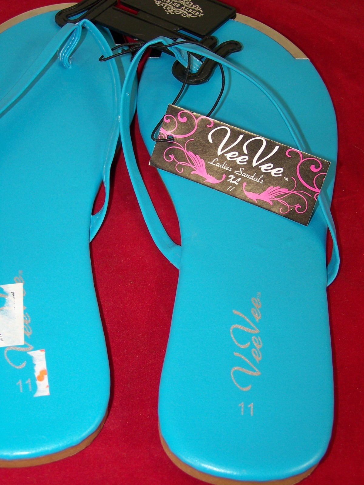 Vee VEe Blue Solid Print Casual Flip Flop Ladies Sandals 9/10 11
