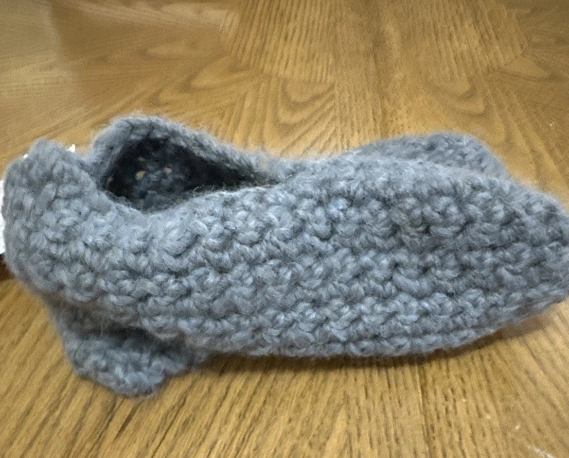 Alpaca Handmade Footies/ Slipper Socks Gray Small