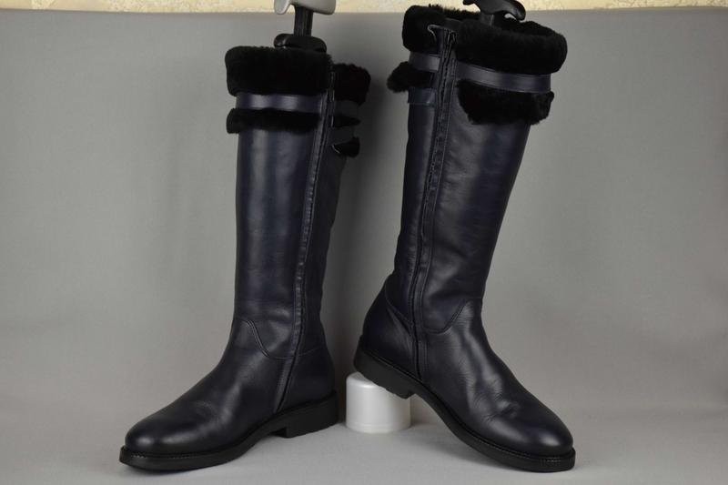women bally boots navy leather 37