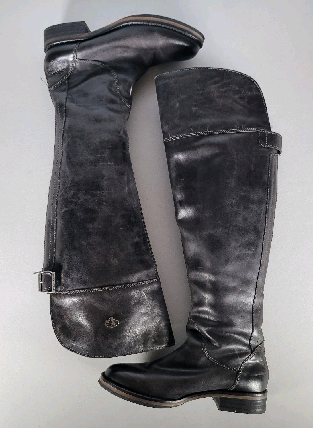 Harley-Davidson Women’s Size 6.5 Monique 19.5-Inch Black Boots Back Zipper Biker
