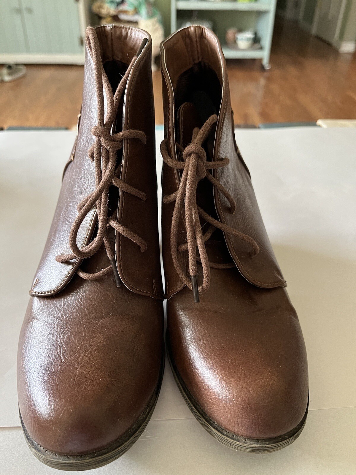 Sugar Women’s Lace Up 3″ Heel Ankle Boot Size 7 1/2 Brown Street Grunge Style
