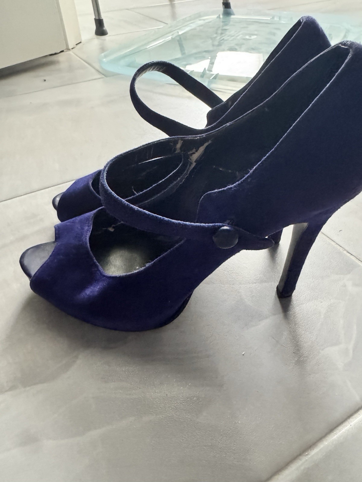 Nine West Women’s Heel Dark Blue Mary Jane Heels Size 7