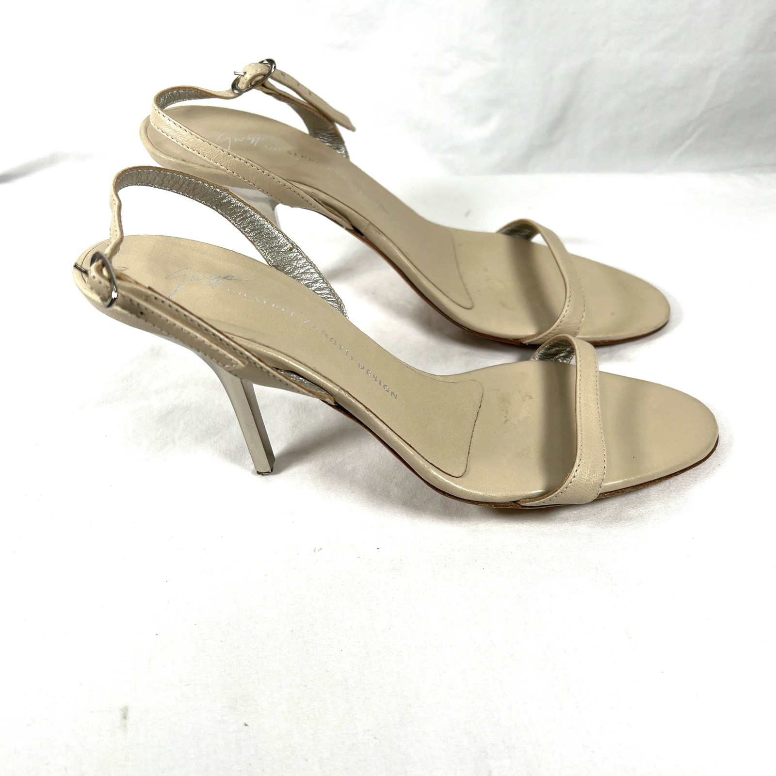 Giuseppe Zanotti Leather Slingback Stiletto Heels Italy Minimalist EU 36 US 6
