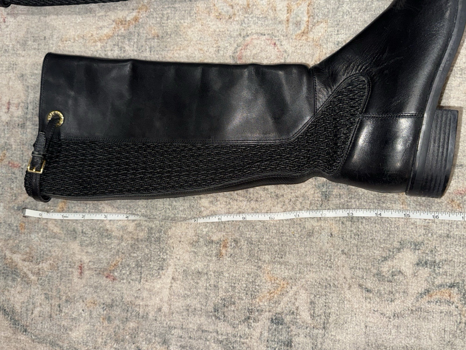 Cole Haan Lexi Grand Stretch Leather Knee High Riding Boot in Black – Size 5.5