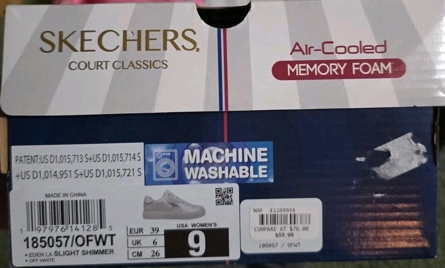 Skechers Eden Lx-Slight Shimmer Court Sneaker Women’s-Off White-See Description