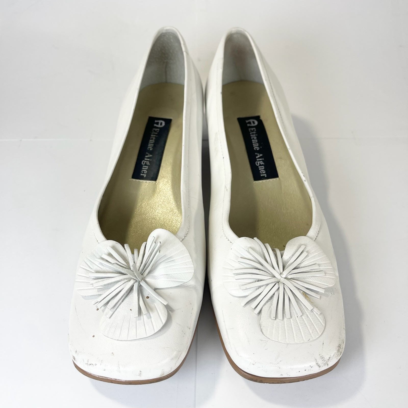 Etienne Aigner Womens Gardener Flats Flower Bridal Slip On Shoes White Size 6 M
