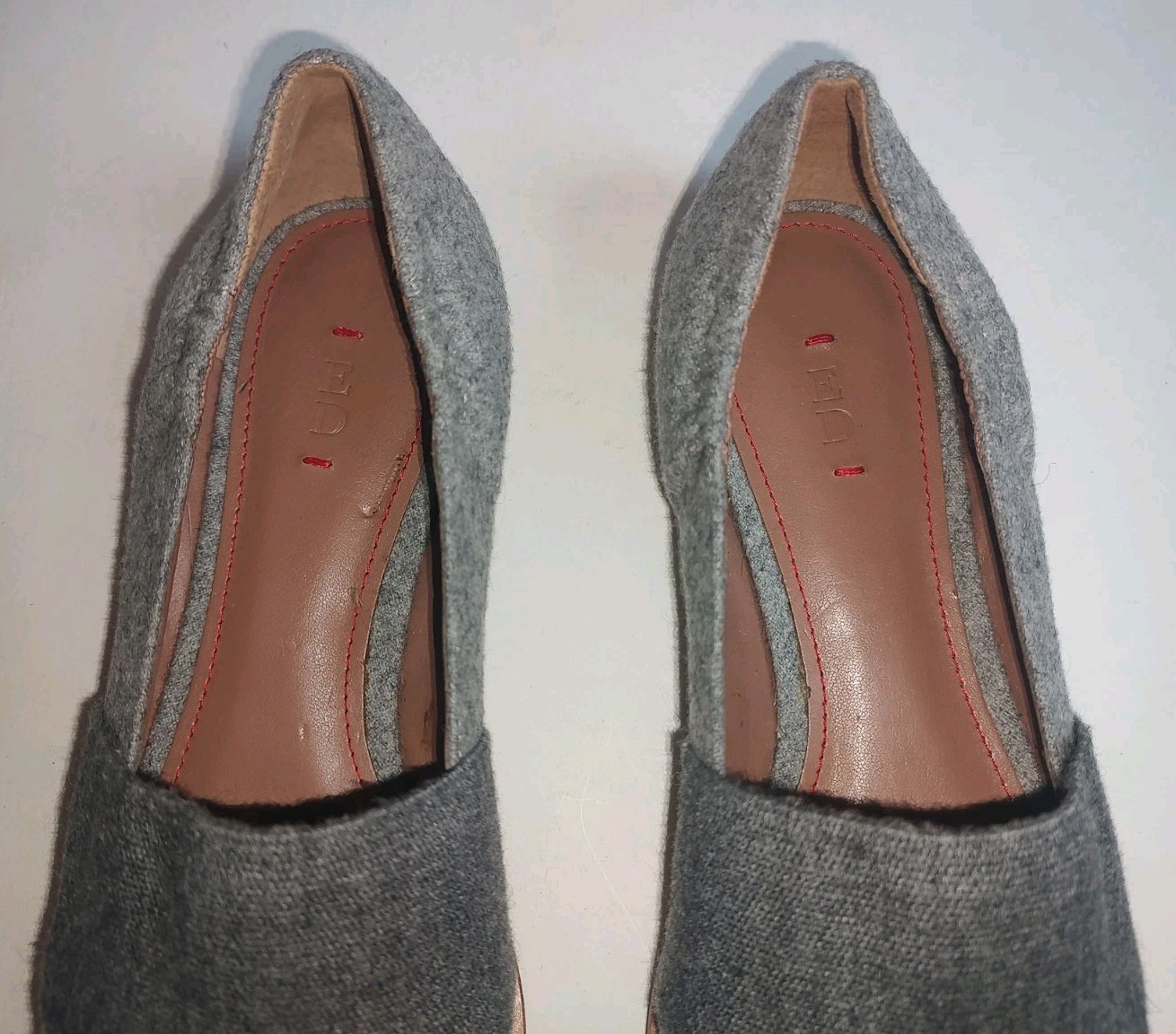 ED Ellen Degeneres Womens Karlin Grey Felted Wool Flats Shoes Slip On Shoes 8.5