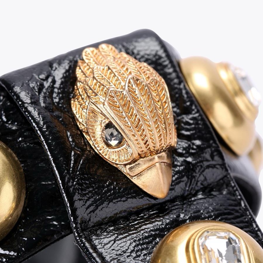 Kurt Geiger London Size 40.5 Multi Stud Black Gold Sandal Worn Once USA 9.5