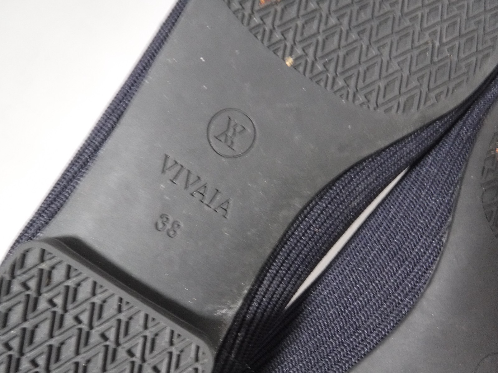 Women’s VIVAIA Margot Navy Blue V-Cut Ribbed Knit Square Toe Ballet Flats 38 7
