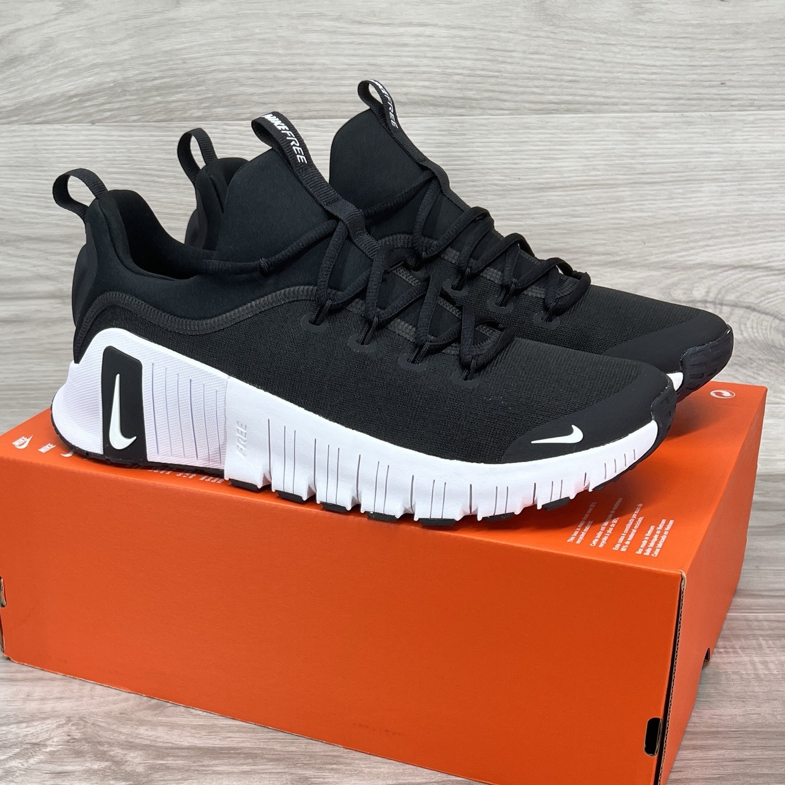 Nike Free Metcon 6 Black White Women’s 10.5 / Mens 9 Running Shoe nby FJ7126-001