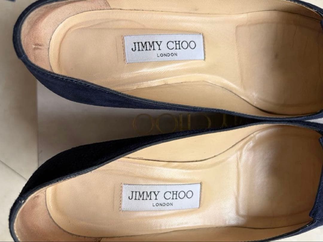 JIMMY CHOO Suede Pumps Navy 37.5