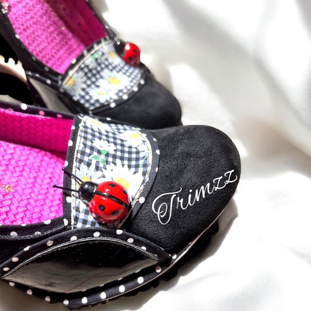 IRREGULAR CHOICE Size 9 (40 EU)…….”Future LadyBug” Black & Red Heels. New
