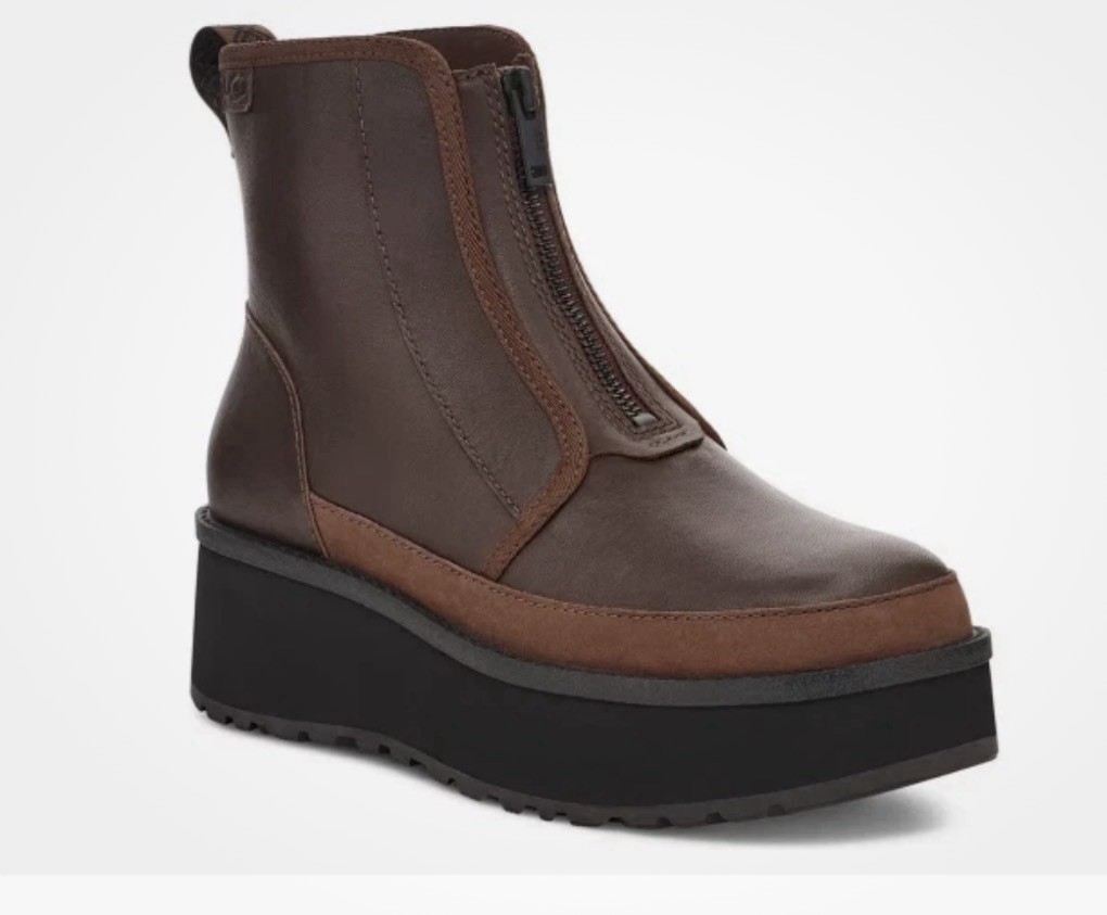 UGG Women’s Cityfun Zip Water-Resistant Platform Bootie in Burnt Cedar, Size 8