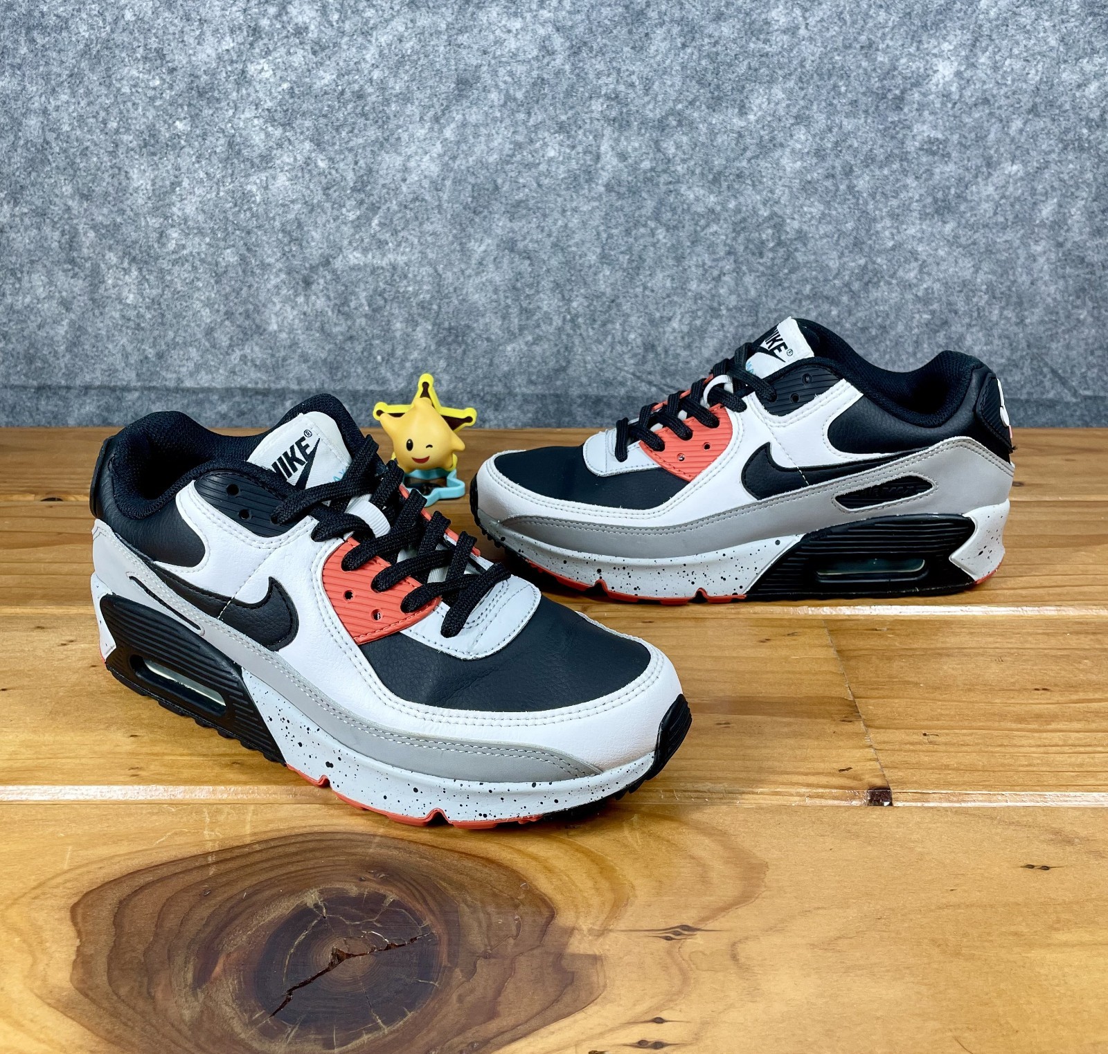Nike Air Max 90 LTR GS Youth 6Y Womens 7.5 White Black Turf Orange CD6864-110