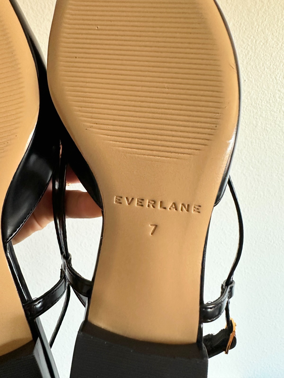 NEW Everlane The Studio Slingback Flat in Black Leather Career Workwear Womens 7