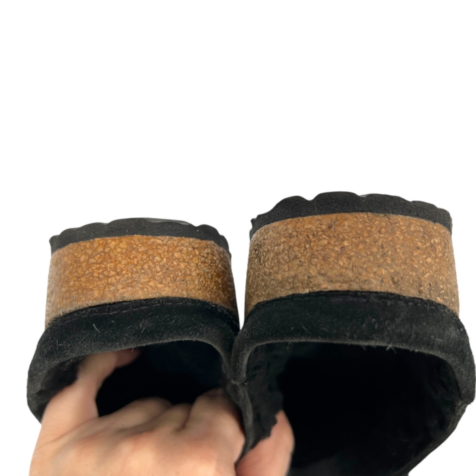 Birkenstock Buckley Shearling Clogs Black Suede Lined Slip-On Shoes Size 38 US 7