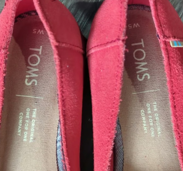 TOMS Red Ballet Flats Size 5