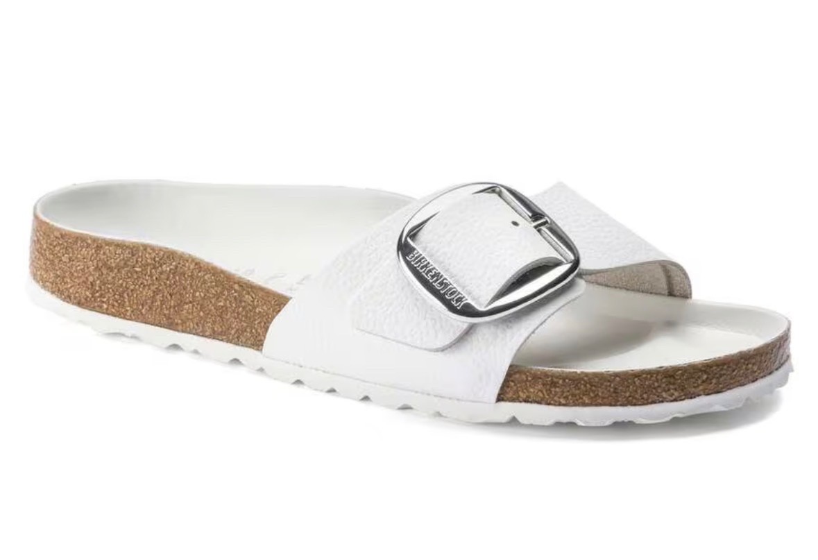 (New) Birkenstock Madrid Big Buckle White Leather Women’s Sandals Size 38/US 7