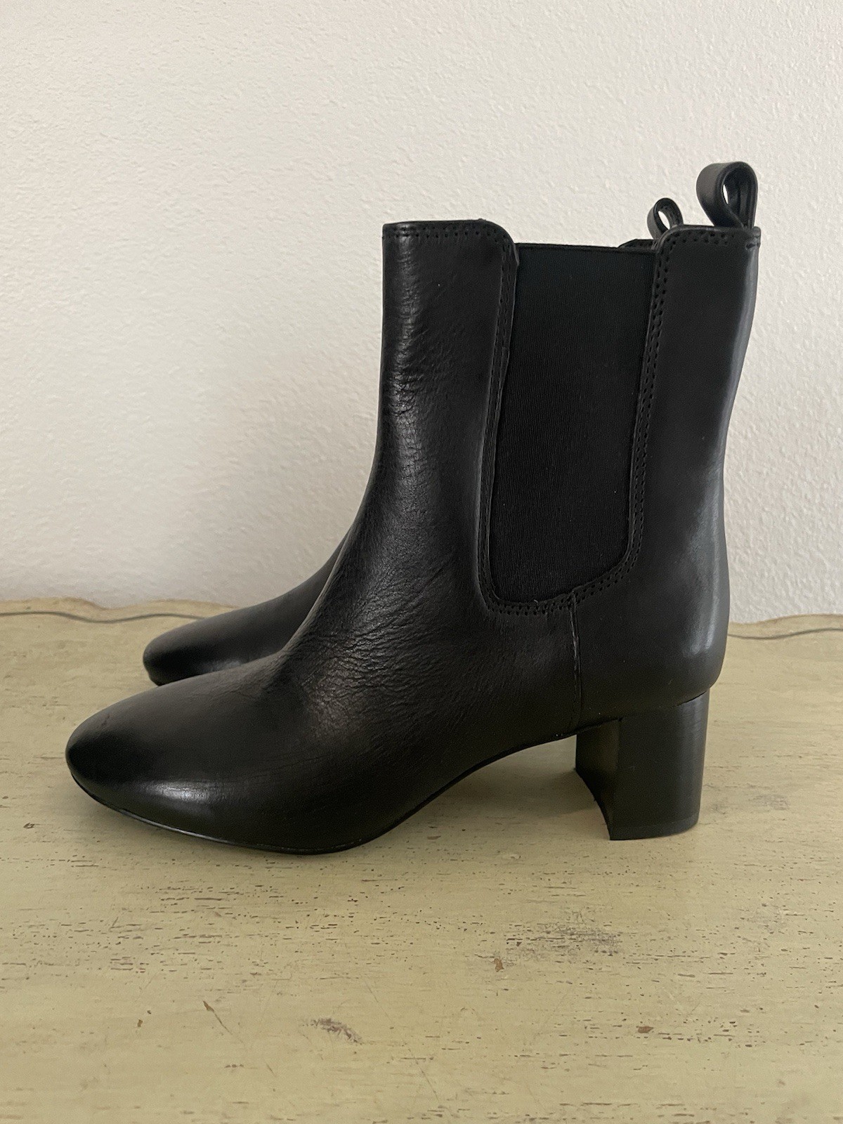 Madewell The Sylvia Chelsea Boot in True Black Size 7 NWOB $228 NX087