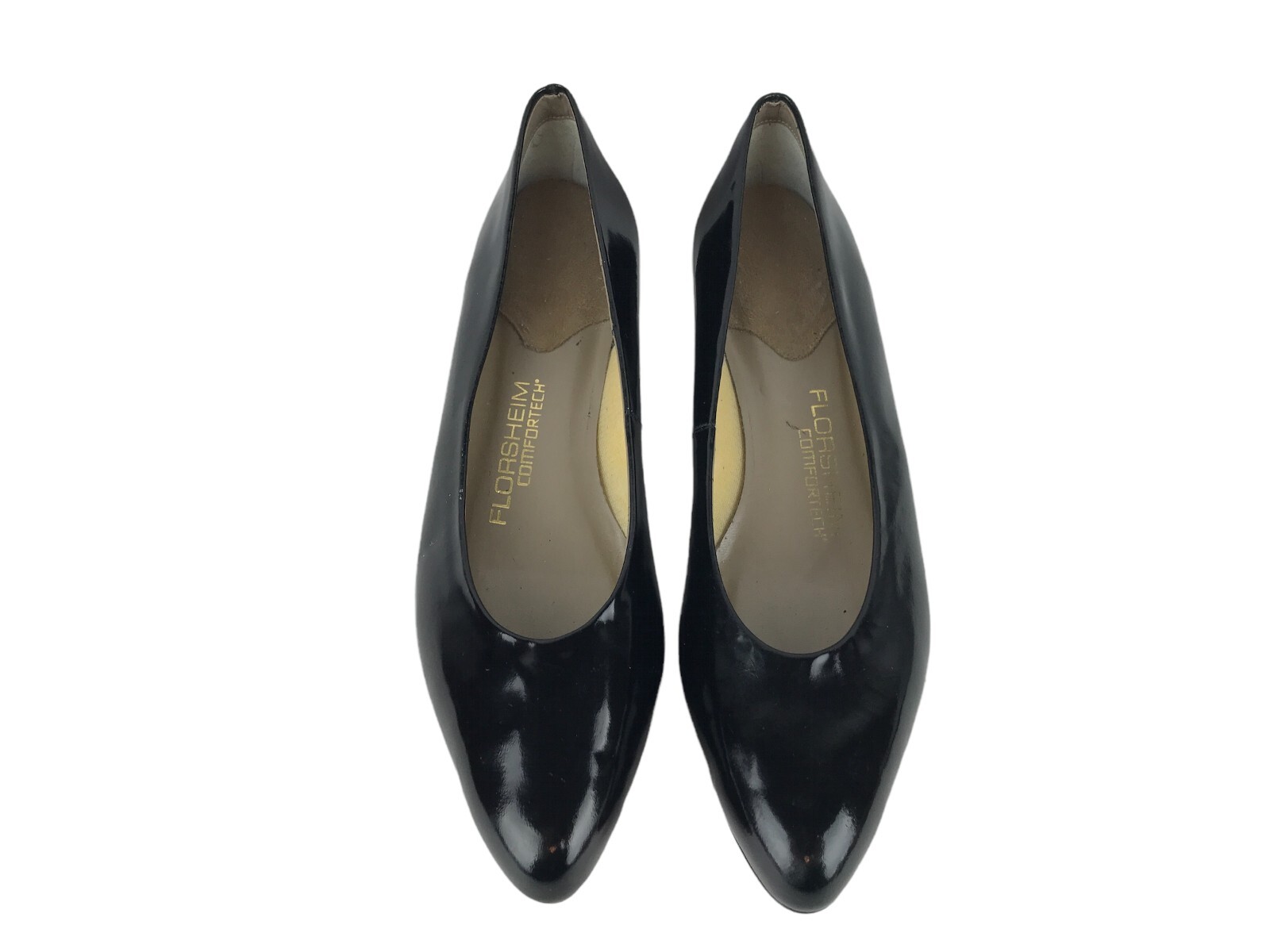 Florsheim Womens Comfortech Black Pointed Toe Block Pump Heel Size US 7.5 N