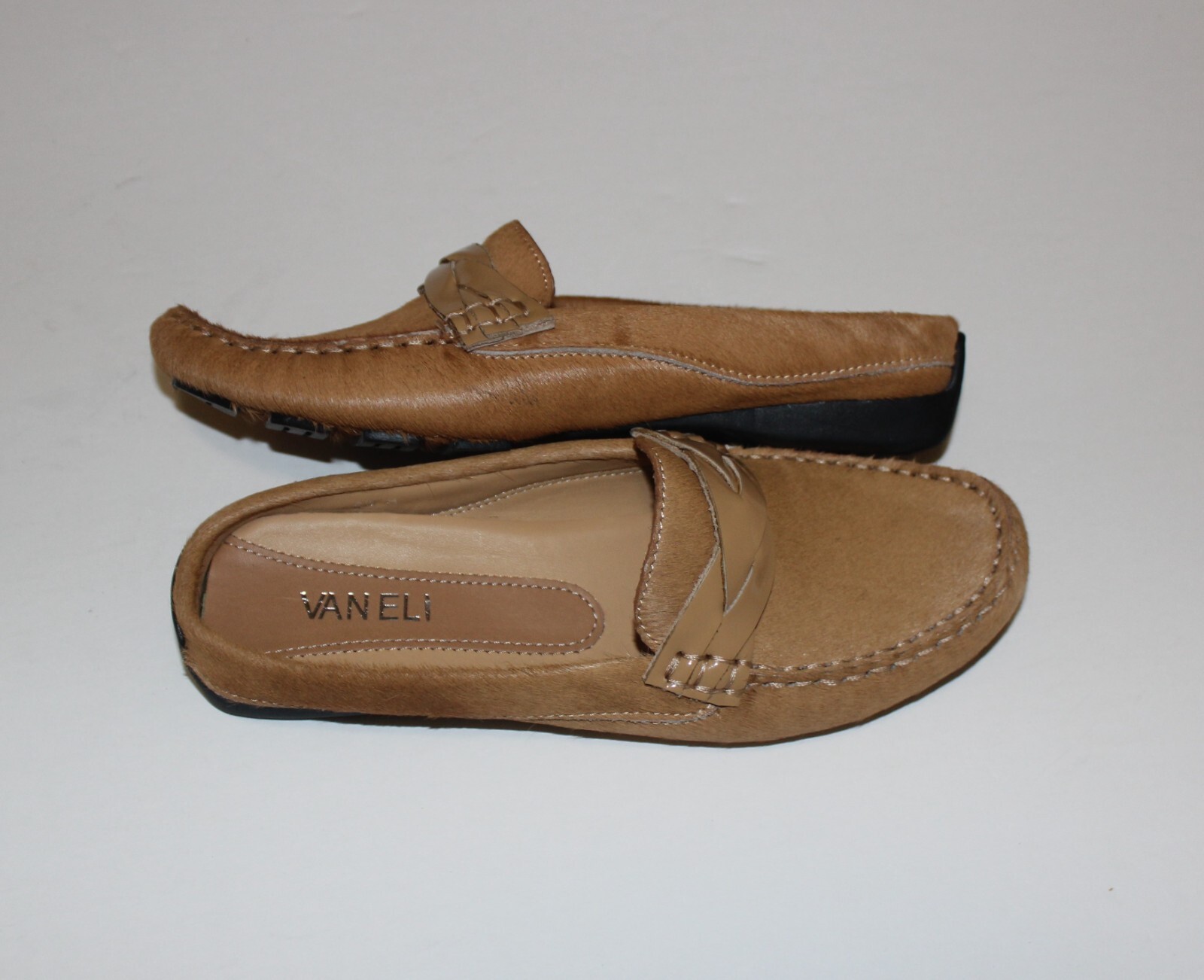 VANELI RADWAN CAMEL GENUINE CALF HAIR LOAFER US 6.5M