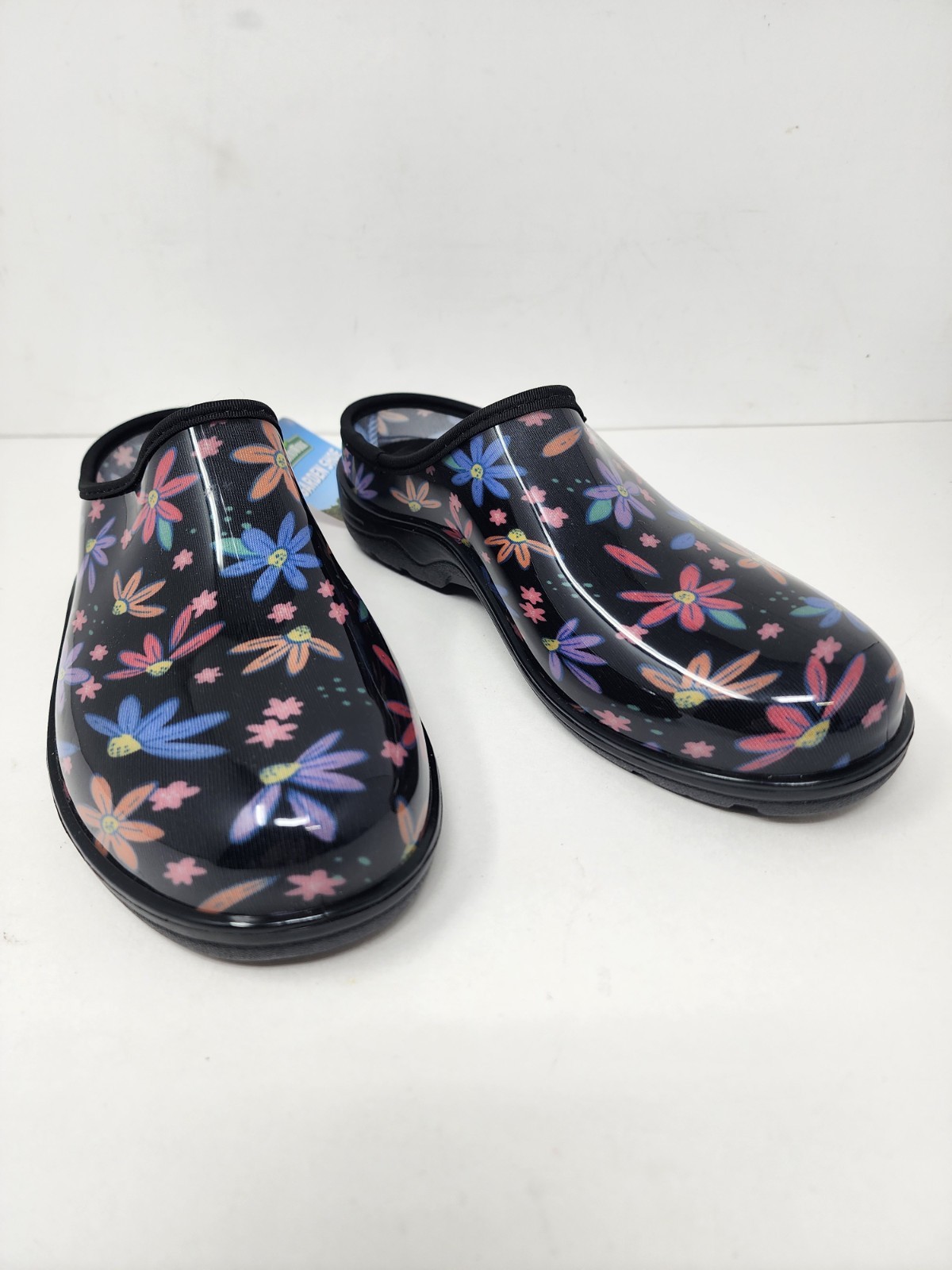 Ground Work Waterproof Garden Clog Womens 8 Garden Shoe Black Floral New Tags