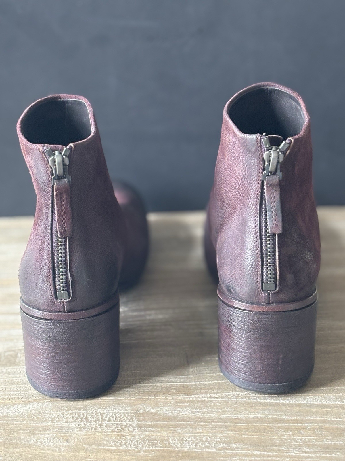 Marsell Burgundy Vino Funghetto Suede Ankle Boots SZ 36 New With Box MSRP $1040.