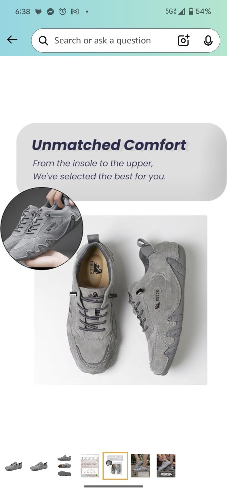 Dbeck Women’s Fashion Casual Walking Shoes Retro Leather Lightweight Li Grey 9.5