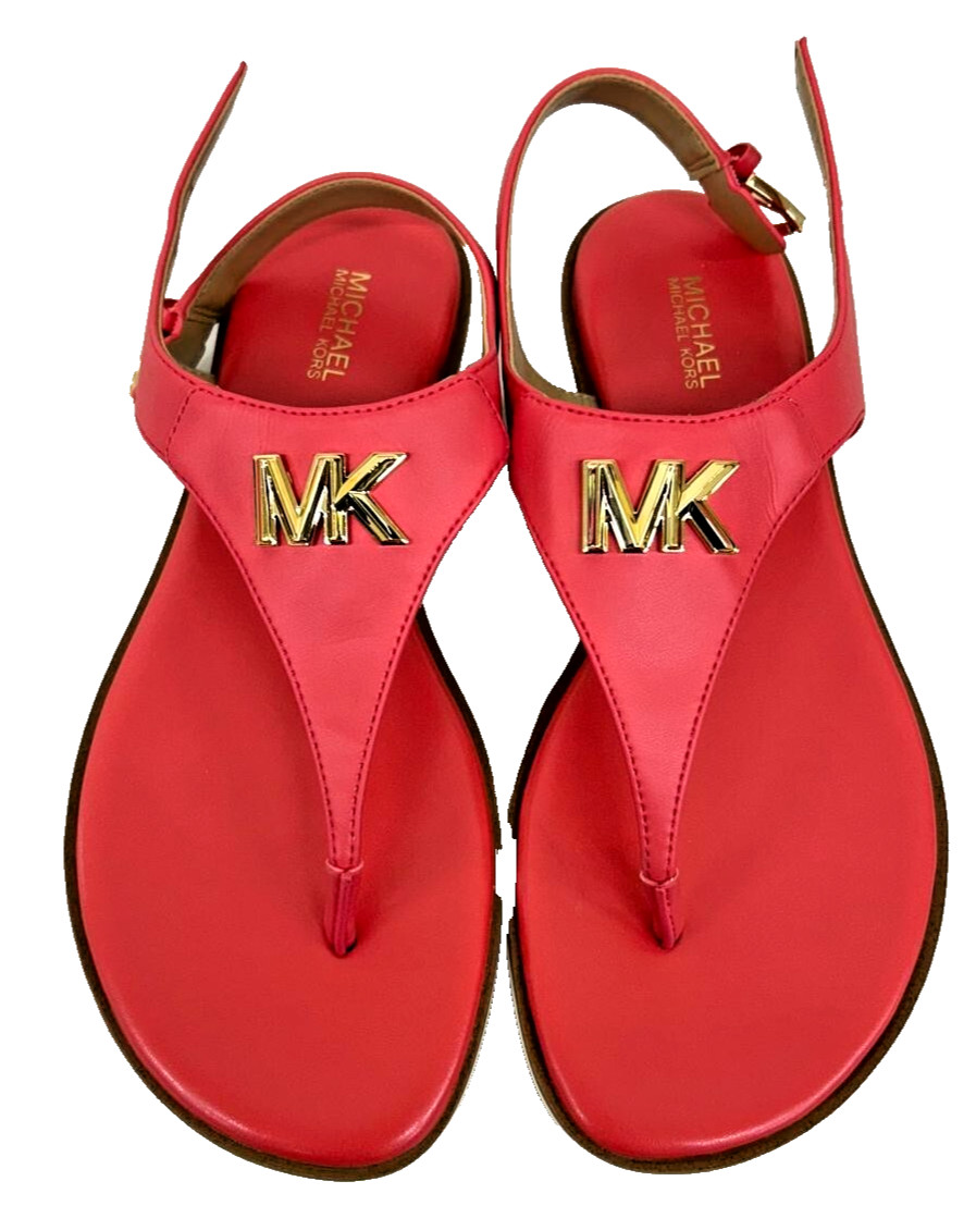 Michael Kors Womens Jilly Flat Sandals, Dahlia Coral, 7.5 M, New w/o box